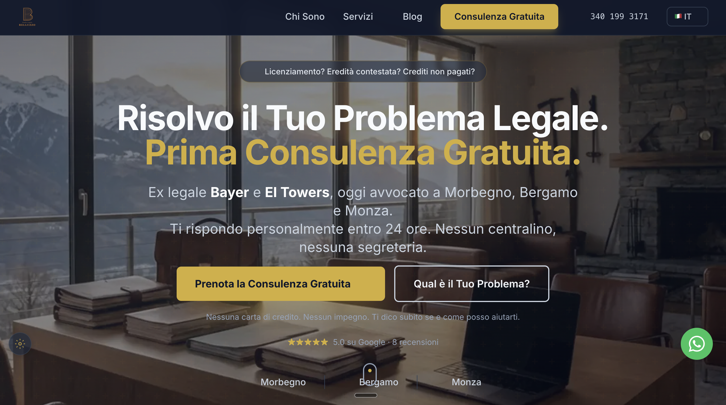 Studio Legale Belluzzo Morbegno - Case study GENESIS AI SEO Locale Sondrio