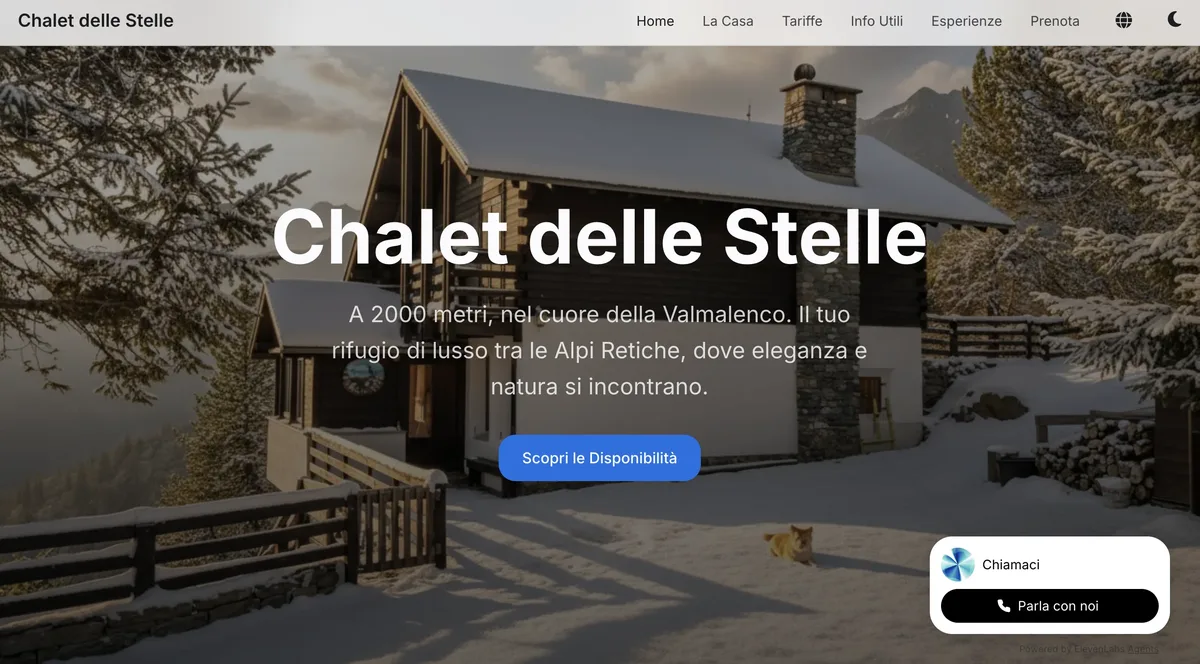 Chalet Baita delle Stelle - GENESIS AI Case Study Hotel Website AI Assistant