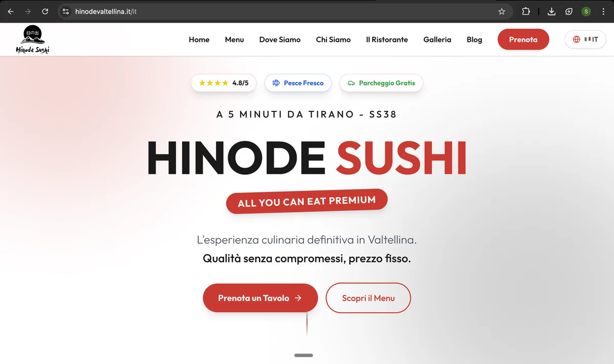 Hinode Sushi — interni del ristorante giapponese in Valtellina